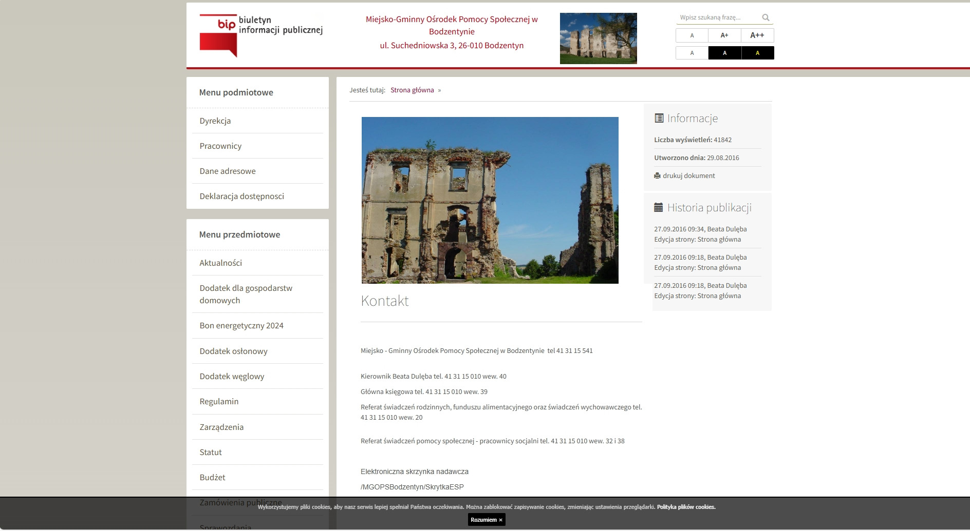 Miejsko-Gminny Ośrodek Pomocy Społecznej w Bodzentynie